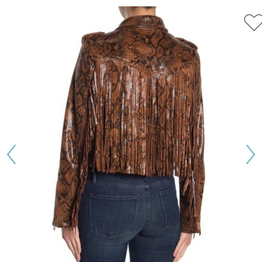 BLANK NYC animal print fringe moto jacket - Picture 3 of 15